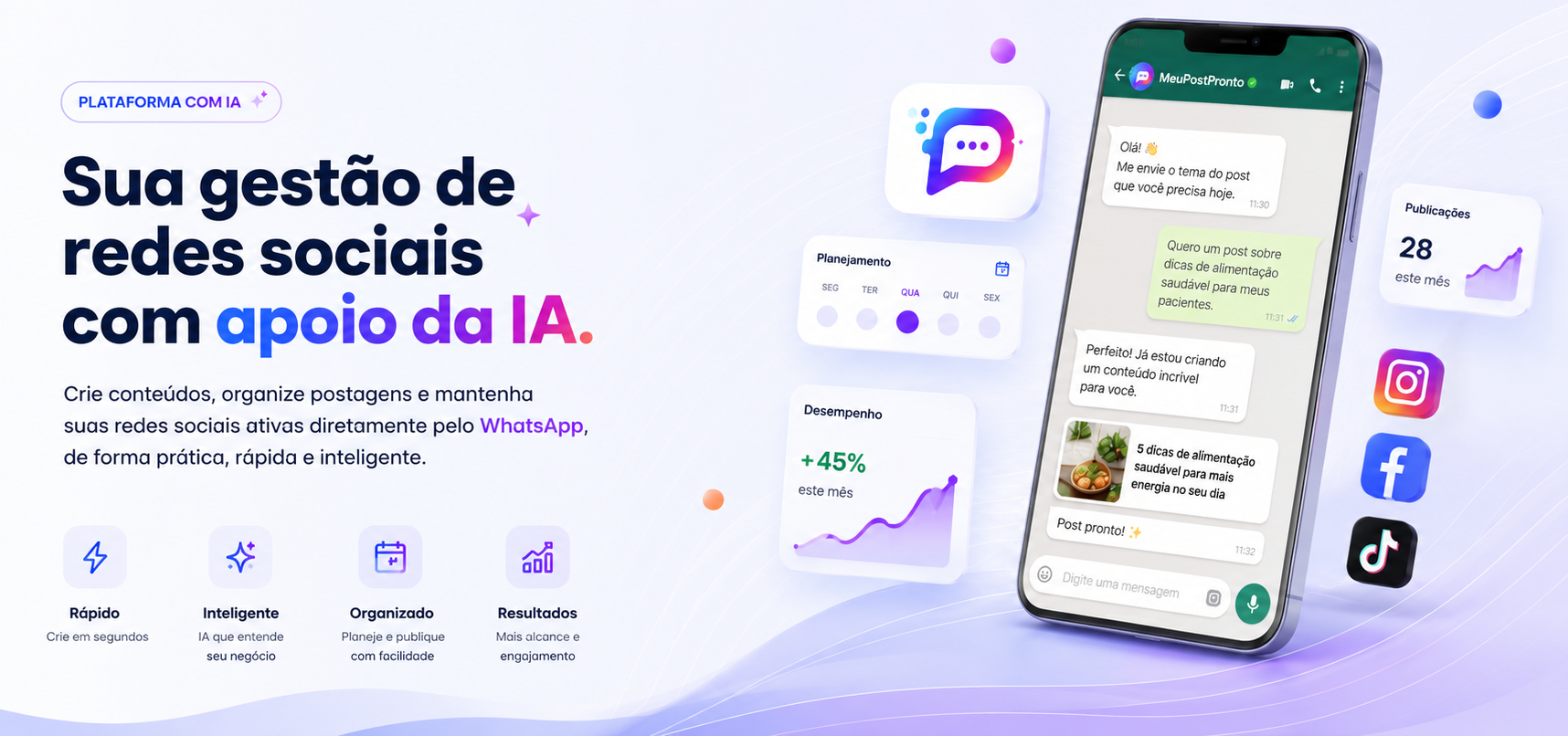 Sua gestão de redes sociais com apoio da IA